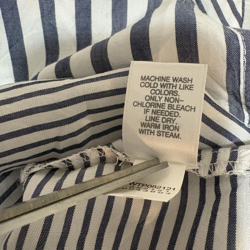 J Jill Shirt Womens Small Blue Striped Button Front Long Sleeve Collared Top - Picture 6 of 6